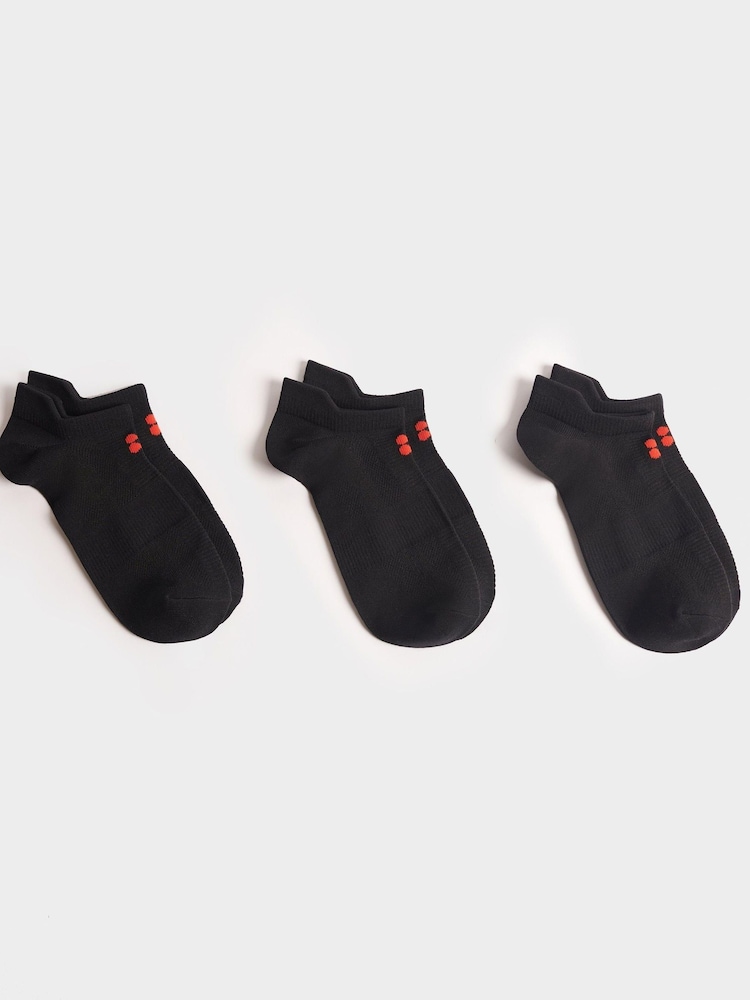 Sweaty Betty Black Lightweight Trainer Socks 3 Pack - Image 1 of 2