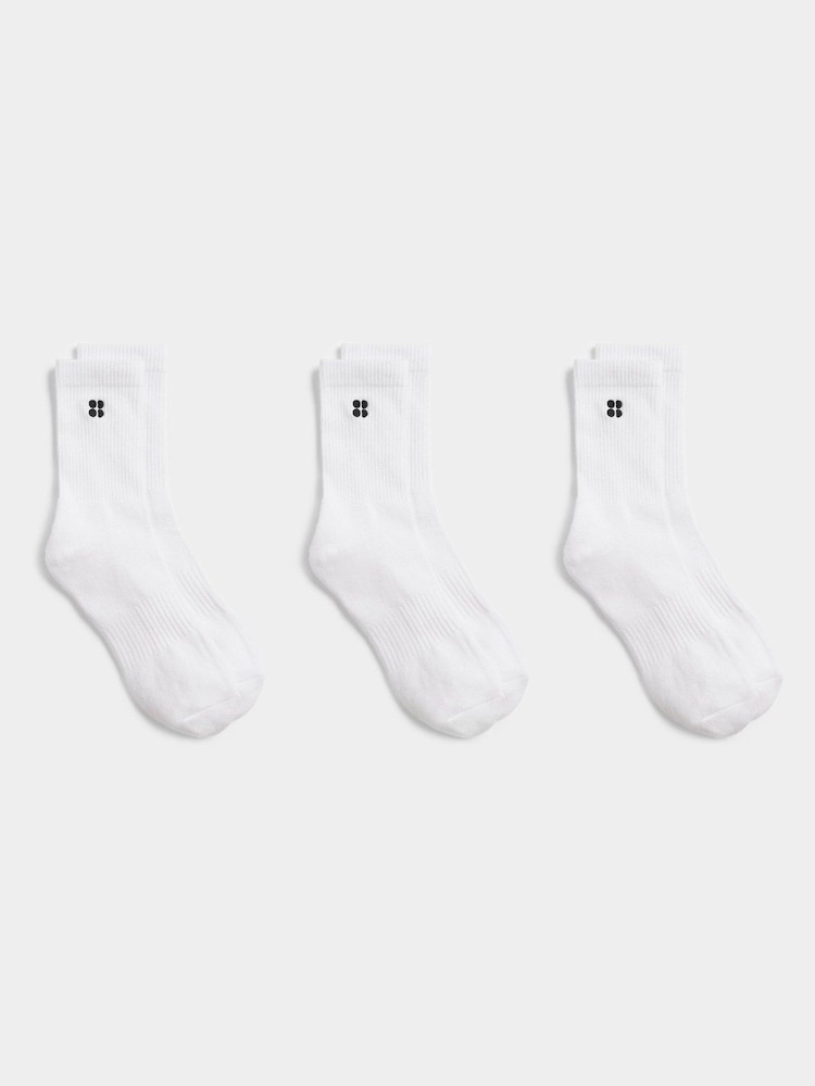 Sweaty Betty White Essentials Socks 3 Pack - Image 1 of 2