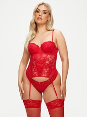 Ann Summers Red Sexy Lace Planet Basque - Image 1 of 4