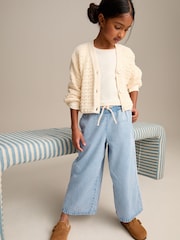 Mid Blue Denim Pull On Wide Leg Jeans (3-16yrs) - Image 1 of 8