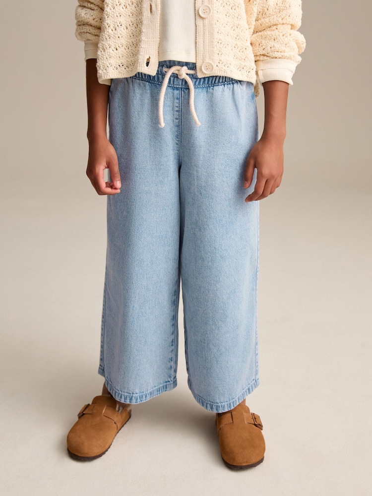 Mid Blue Denim Pull On Wide Leg Jeans (3-16yrs) - Image 2 of 8