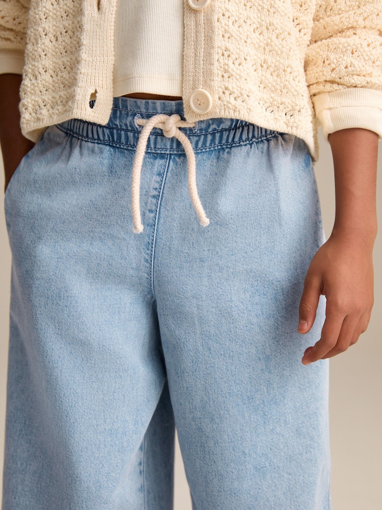 Middenblauw denim - Pull On Wide Leg Jeans (3-16yrs) - Image 5 of 8