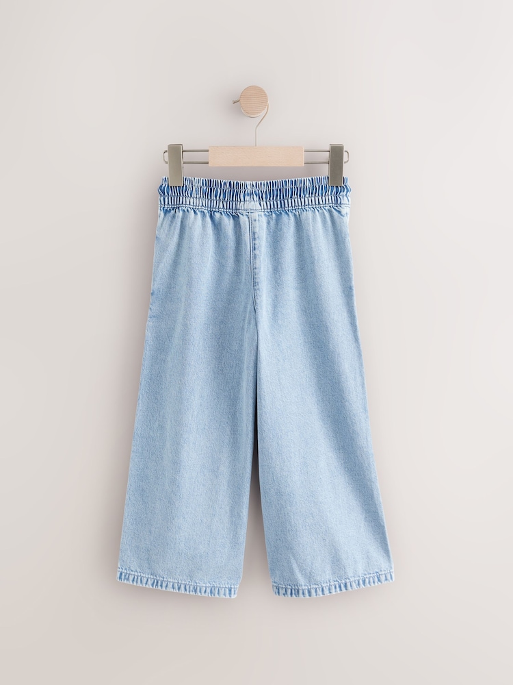 Middenblauw denim - Pull On Wide Leg Jeans (3-16yrs) - Image 7 of 8