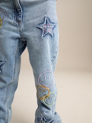 Mid Blue SmileyWorld® 100% Cotton Mom Jeans (3-16yrs) - Image 4 of 5
