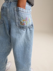 Mid Blue SmileyWorld® 100% Cotton Mom Jeans (3-16yrs) - Image 5 of 5