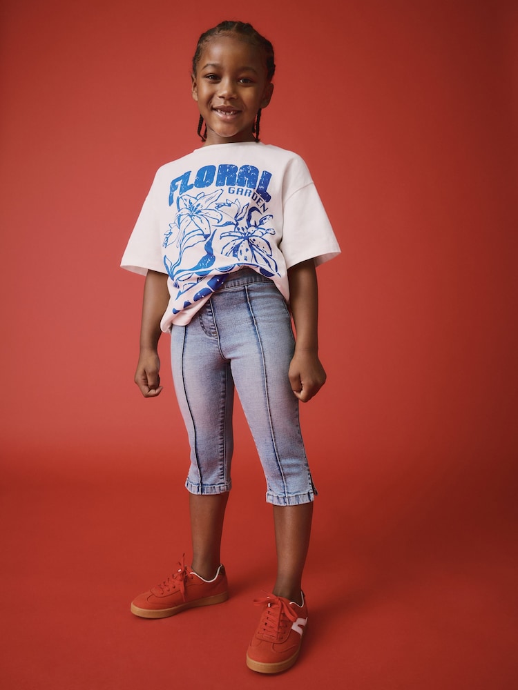 Light Blue Denim Capri Jeans (3-16yrs) - Image 1 of 6
