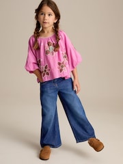 Dark Inky Wash Wide Leg Jeans (3-16yrs) - Image 3 of 9