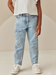 Light Blue Mom Cornelli 100% Cotton Jeans (3-16yrs) - Image 1 of 5