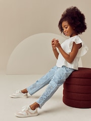 Light Blue Mom Cornelli 100% Cotton Jeans (3-16yrs) - Image 2 of 5