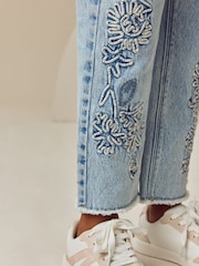 Light Blue Mom Cornelli 100% Cotton Jeans (3-16yrs) - Image 4 of 5