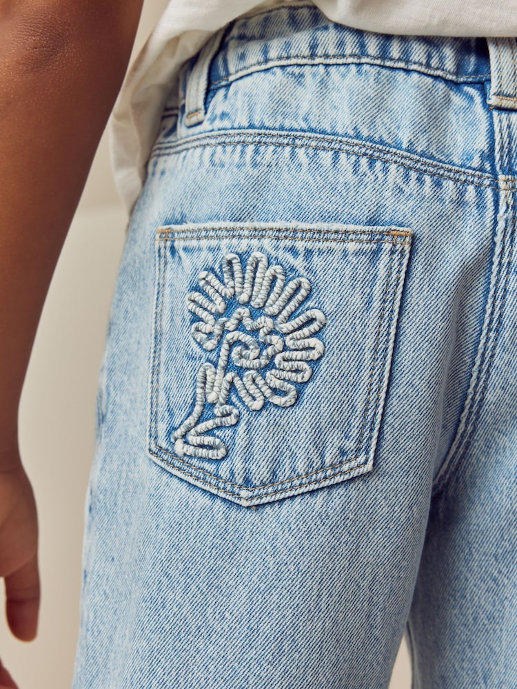 Light Blue Mom Cornelli 100% Cotton Jeans (3-16yrs) - Image 5 of 5