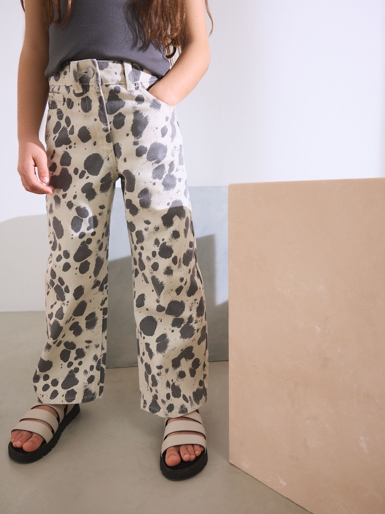 Dalmation Print Wide Leg Jeans (3-16yrs) - Image 1 of 4