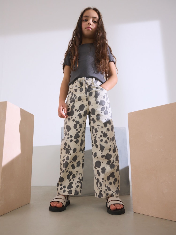 Dalmation Print Wide Leg Jeans (3-16yrs) - Image 2 of 4