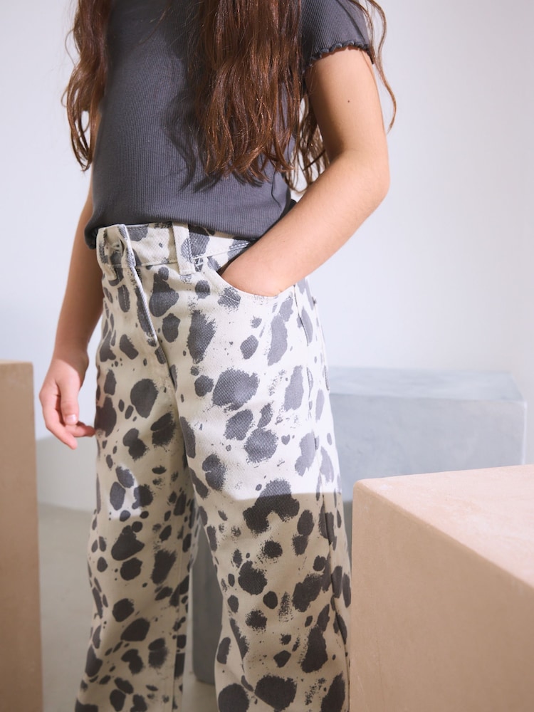 Dalmation Print Wide Leg Jeans (3-16yrs) - Image 4 of 4