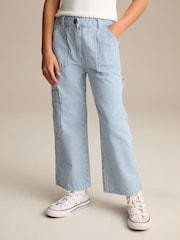 Blue Denim 100% Cotton Straight Leg Stripe Jeans (3-16yrs) - Image 1 of 5