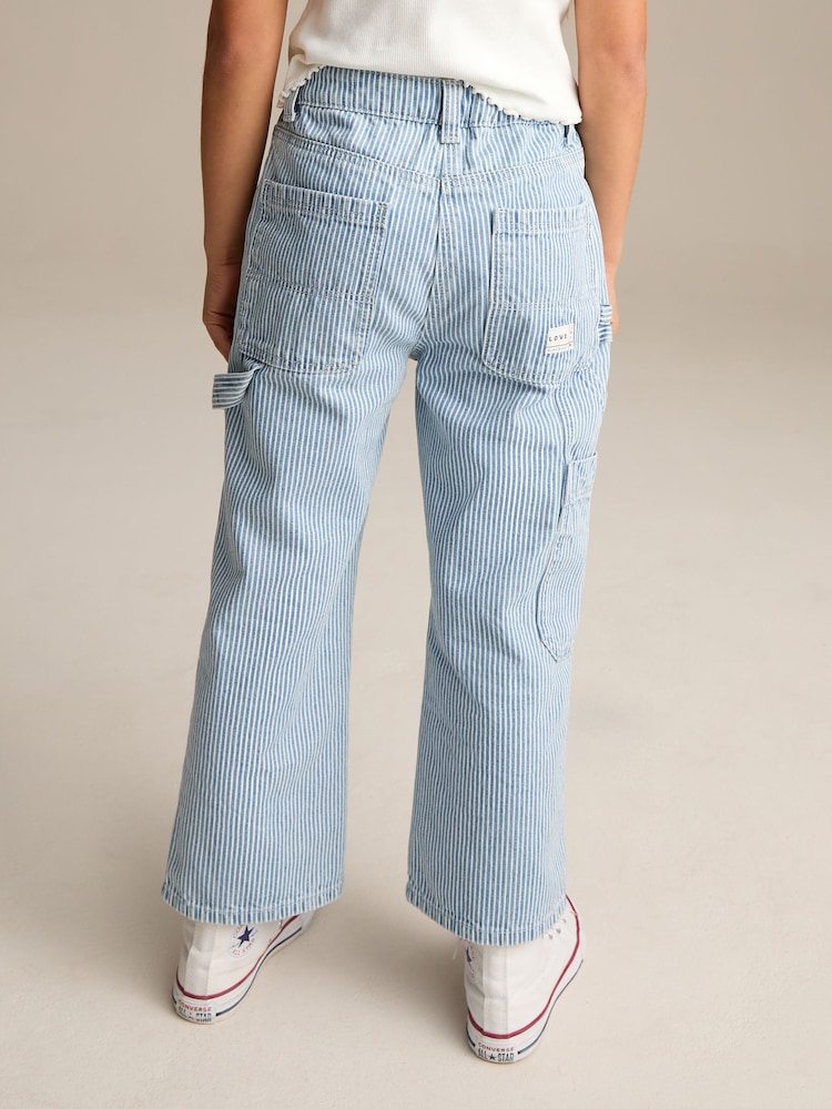 Blue Denim 100% Cotton Straight Leg Stripe Jeans (3-16yrs) - Image 2 of 5