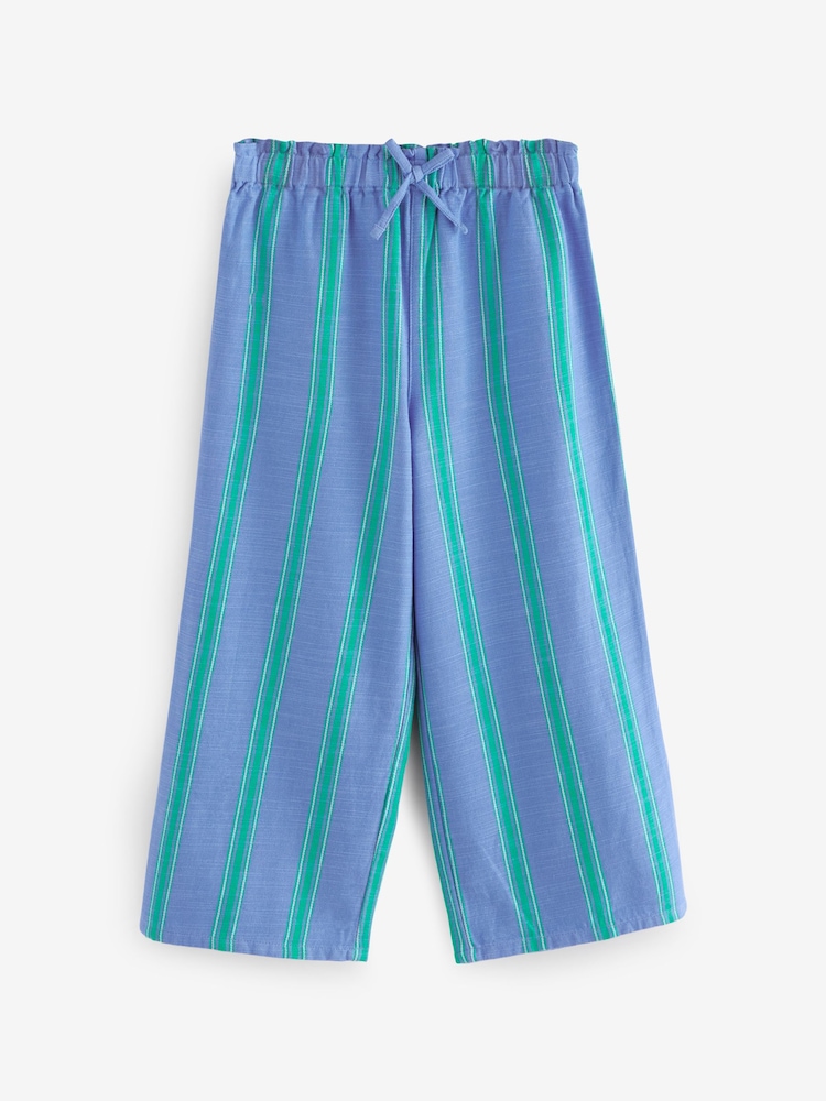 Blue/Green Stripe Wide Leg Trousers (3-16yrs) - Image 2 of 5