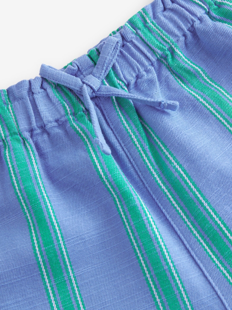 Blue/Green Stripe Wide Leg Trousers (3-16yrs) - Image 4 of 5