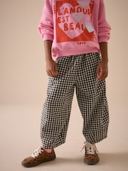 Black & White Gingham Barrel Leg Trousers (3-16yrs) - Image 1 of 9