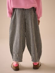 Black & White Gingham Barrel Leg Trousers (3-16yrs) - Image 2 of 9