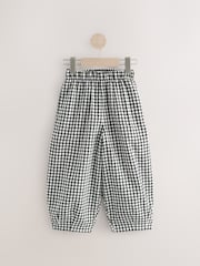 Black & White Gingham Barrel Leg Trousers (3-16yrs) - Image 5 of 9