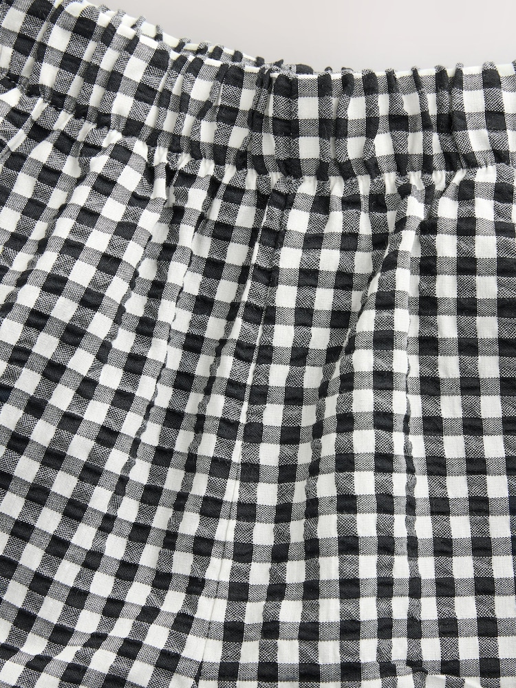 Black & White Gingham Barrel Leg Trousers (3-16yrs) - Image 7 of 9