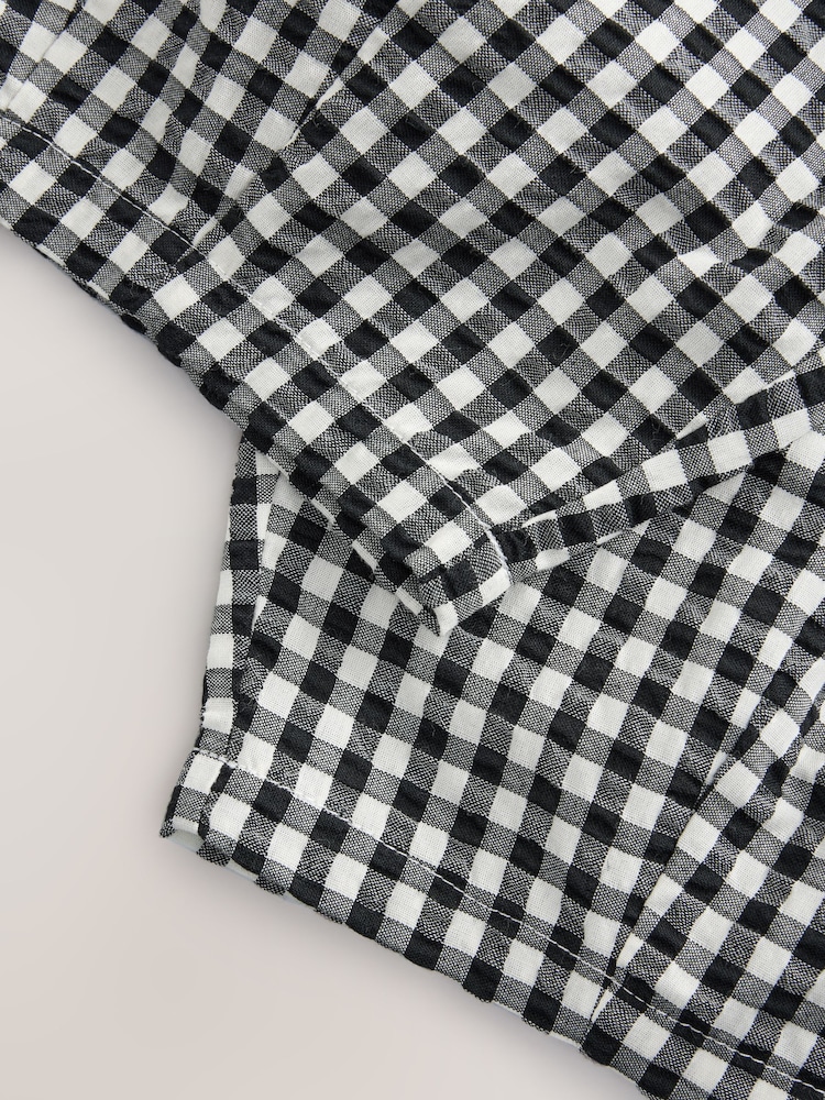 Black & White Gingham Barrel Leg Trousers (3-16yrs) - Image 8 of 9
