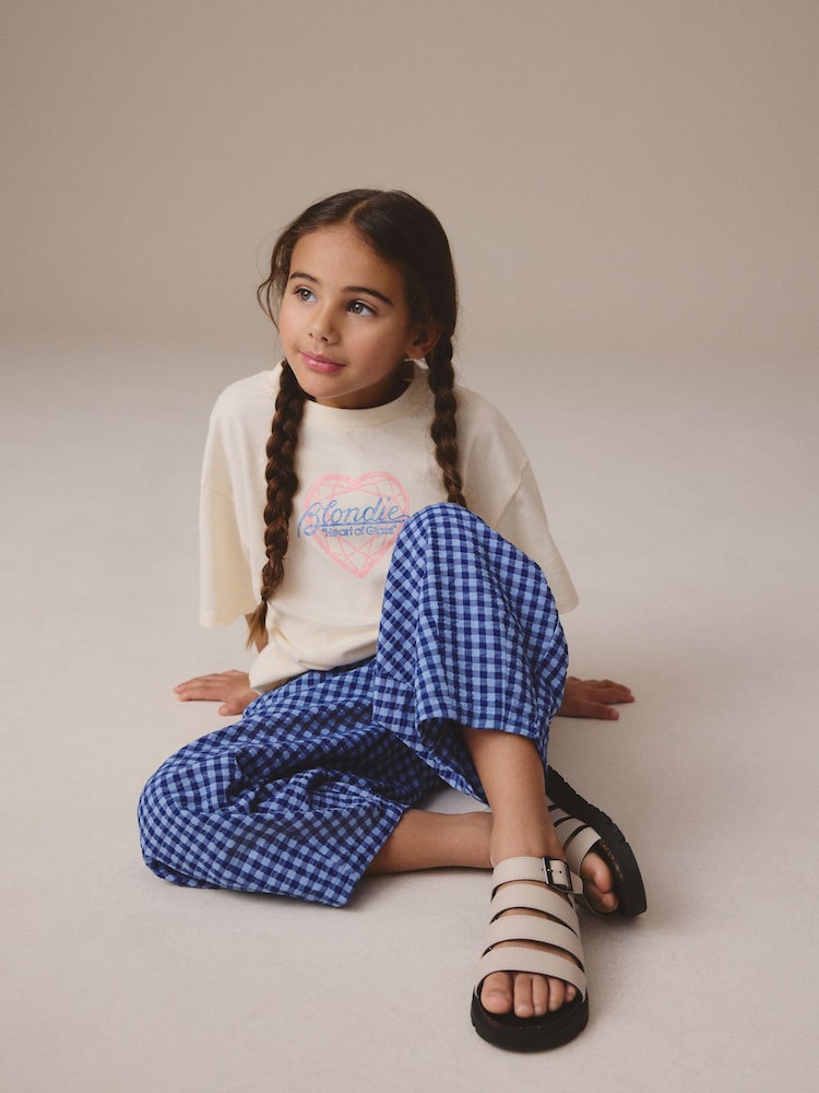 Blue Gingham Barrel Leg Trousers (3-16yrs) - Image 3 of 9