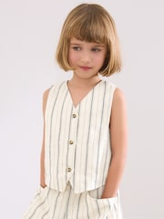 Black/White Stripe Waistcoat And Trousers Set (3-16yrs) - Image 1 of 7