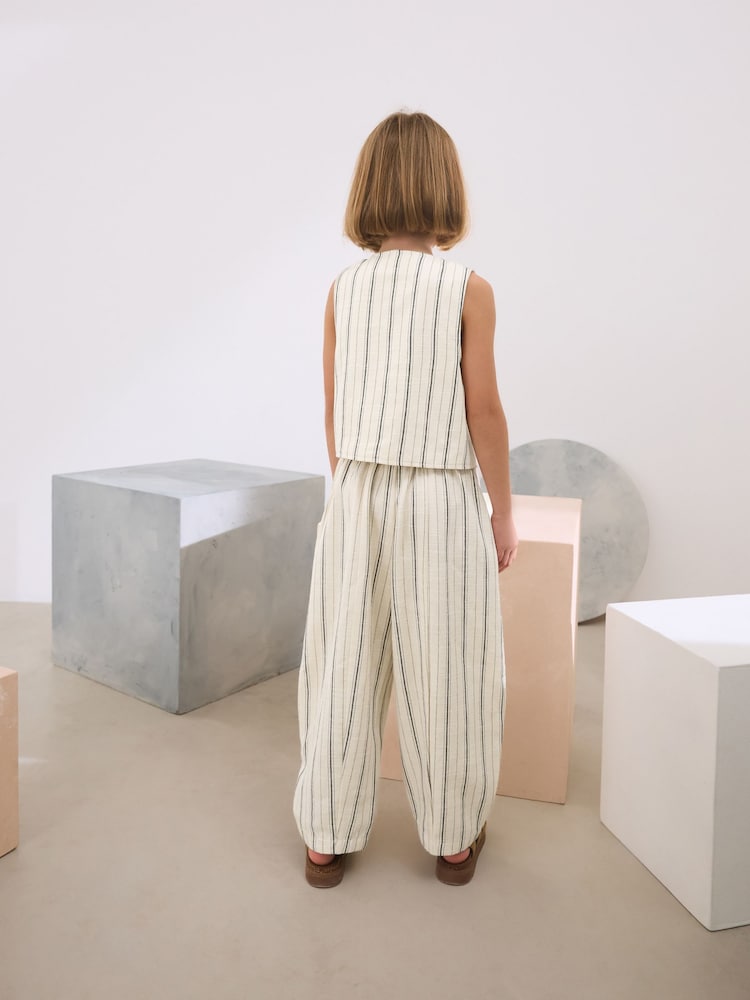 Black/White Stripe Waistcoat And Trousers Set (3-16yrs) - Image 2 of 7