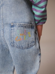 Denim SmileyWorld® 100% Cotton Dungarees (3-16yrs) - Image 3 of 10