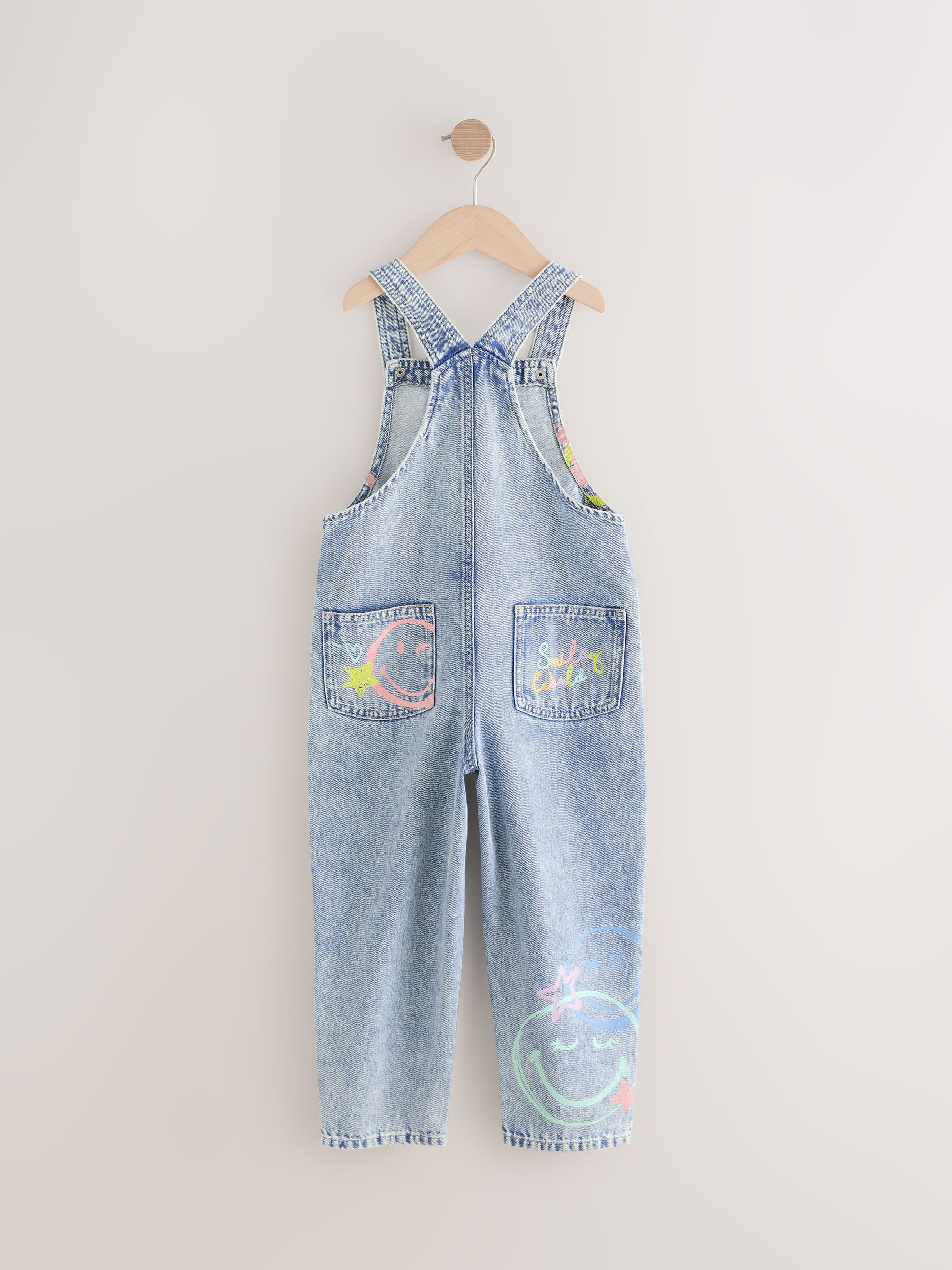 Buy Denim SmileyWorld® 100% Cotton Dungarees (3-16yrs) from