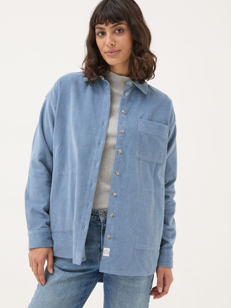 FatFace Dusky Blue Carolin Cord 100% Cotton Shirt - Image 2 of 6