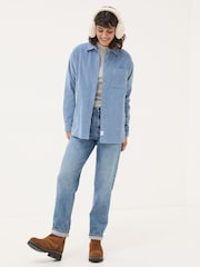 FatFace Dusky Blue Carolin Cord 100% Cotton Shirt - Image 4 of 6