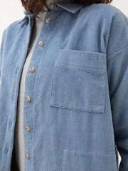 FatFace Dusky Blue Carolin Cord 100% Cotton Shirt - Image 5 of 6