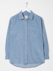FatFace Dusky Blue Carolin Cord 100% Cotton Shirt - Image 6 of 6