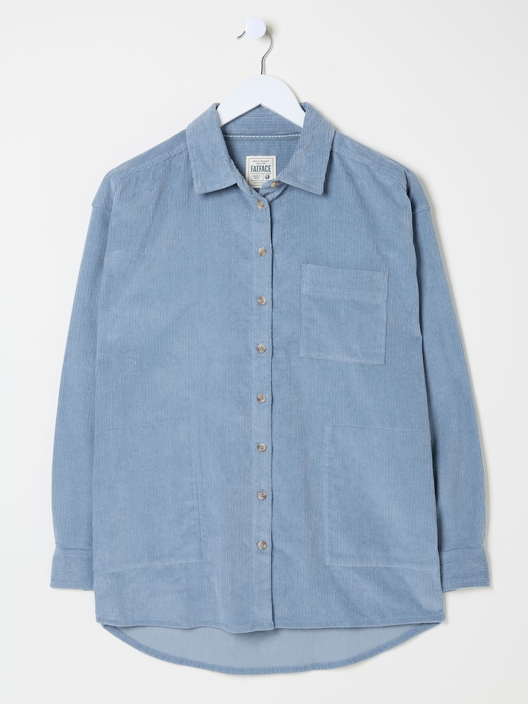 FatFace Dusky Blue Carolin Cord 100% Cotton Shirt - Image 6 of 6