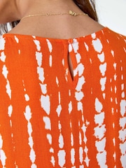 Roman Red Tie Dye Print Sleeveless Smock Dress - Image 1 of 1