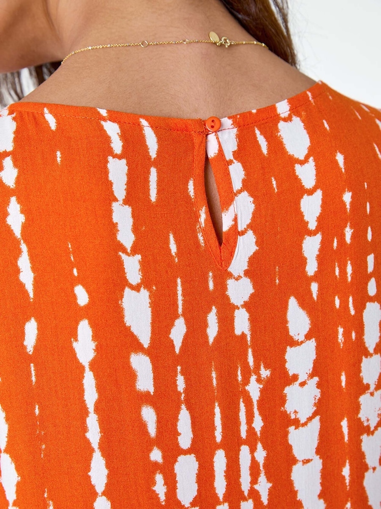 Roman Red Tie Dye Print Sleeveless Smock Dress - Image 1 of 1