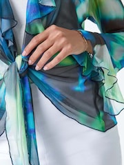 Roman Green Tie Frill Detail Stretch Mesh Top - Image 5 of 5