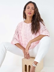 Roman Burnout Floral Dipped Hem Overlay Top - Bild 1 von 5