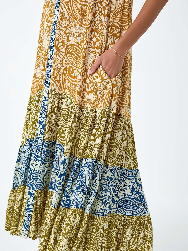 Roman Patchwork Print Tiered Maxi Dress - Imagen 5 de 5 Roman Patchwork Print Tiered Maxi Dress - Imagen 5 de 5