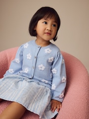 Blue Pleated Sleeve Cardigan (3mths-10yrs) - Image 2 of 7