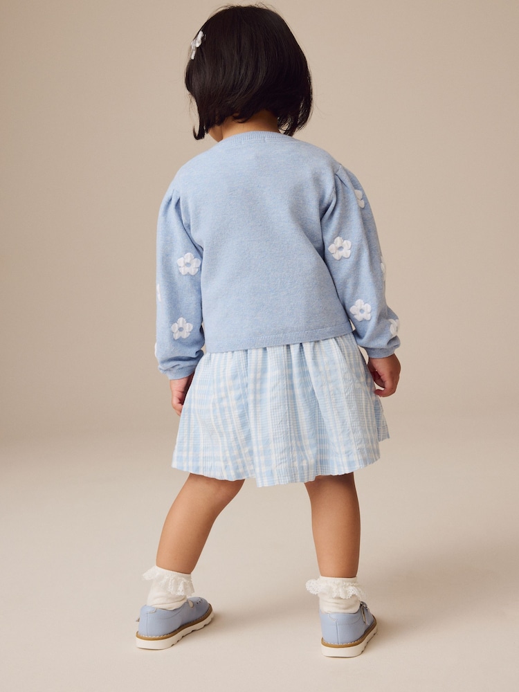 Bleu - Manches plissées Cardigan (3mths-10yrs) - Image 3 of 7