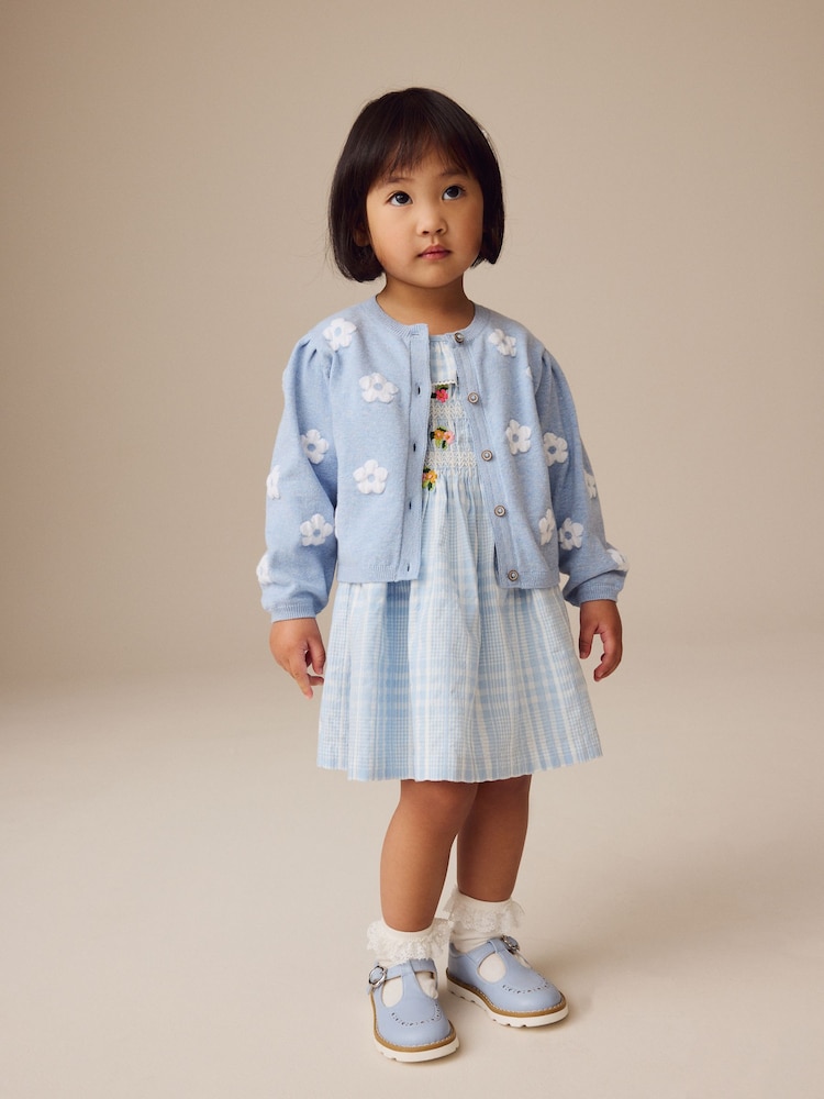Bleu - Manches plissées Cardigan (3mths-10yrs) - Image 4 of 7