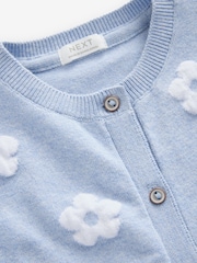 Blue Pleated Sleeve Cardigan (3mths-10yrs) - Image 6 of 7