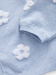 Blue Pleated Sleeve Cardigan (3mths-10yrs) - Image 7 of 7