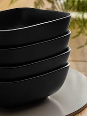Black Square Set of 4 Cereal Bowls - Image 3 of 4