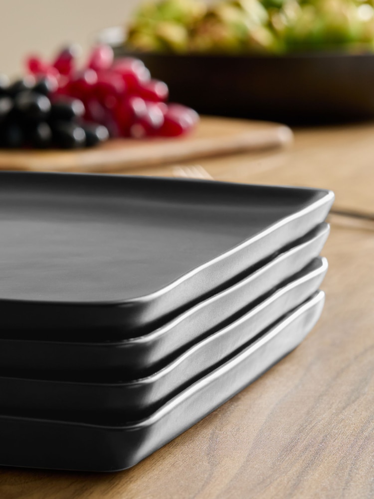 Black Square Set of 4 Side Plates - Image 3 of 4