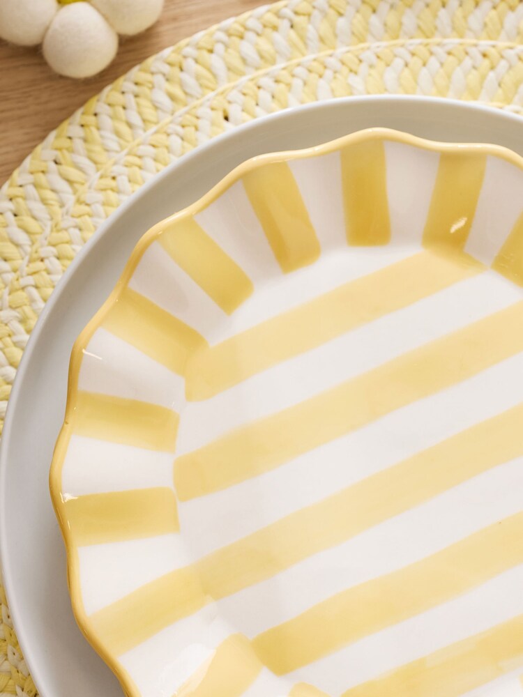 Buy Set of 2 Yellow Stripe Side Plates from Next Saudi Arabia